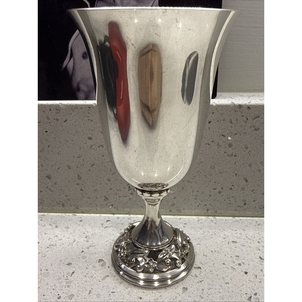 Sterling Silver La Paglia large water Goblet 205 , Old Version Hand Chased 240g